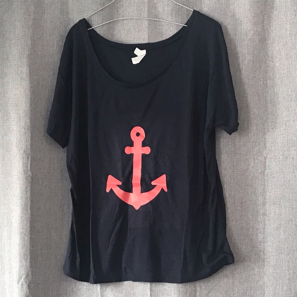 Navy Anchor Tee